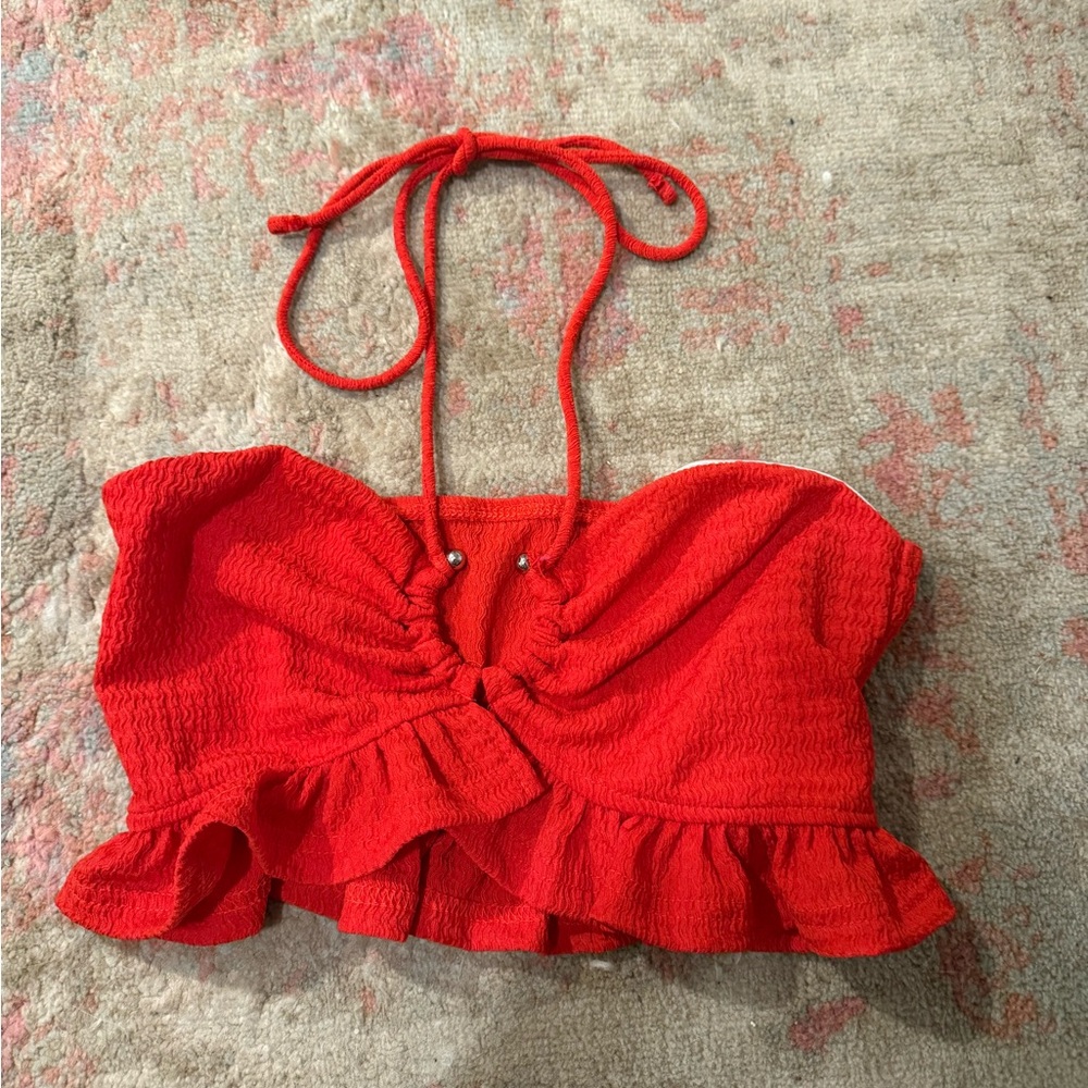SHEIN Red Ruffled Camisole Top